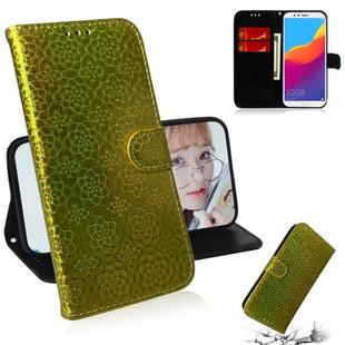 For Huawei Y6 2018 / Honor 7A Solid Color Colorful Magnetic Buckle Horizontal Flip PU Leather Case with Holder & Card Slots & Wallet & Lanyard(Yellow)