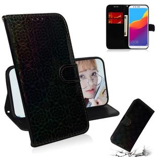 For Huawei Y6 2018 / Honor 7A Solid Color Colorful Magnetic Buckle Horizontal Flip PU Leather Case with Holder & Card Slots & Wallet & Lanyard(Black)