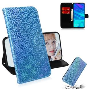 For Honor 9X / 9X Pro Solid Color Colorful Magnetic Buckle Horizontal Flip PU Leather Case with Holder & Card Slots & Wallet & Lanyard(Blue)