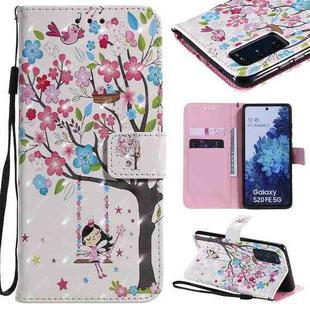 For Samsung Galaxy S20 FE 3D Painting Horizontal Flip Leather Case with Holder & Card Slot & Lanyard(Girl Under The Tree)