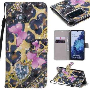 For Samsung Galaxy S20 FE 3D Painting Horizontal Flip Leather Case with Holder & Card Slot & Lanyard(Pink Butterflies)