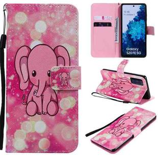 For Samsung Galaxy S20 FE Painted Pattern Horizontal Flip Leather Case, with Wallet & Holder & Card Slots & Lanyard(Pink Elephant)