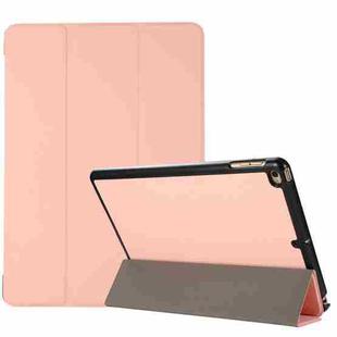 3-folding Skin Texture Horizontal Flip TPU + PU Leather Case with Holder For iPad 9.7 (2018) / 9.7 (2017) / air / air2(Pink)