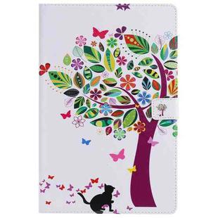 For Lenovo Tab M10 Plus TB-X606F Painted Pattern Horizontal Flip Leather Case with Holder & Card Slots & Wallet & Sleep / Wake-up Function (Cat and Tree)