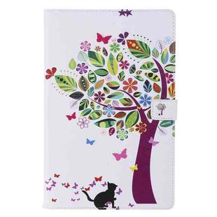 For Samsung Galaxy Tab S6 T860 Painted Pattern Horizontal Flip Leather Case with Holder & Card Slots & Wallet & Sleep / Wake-up Function (Cat and Tree)