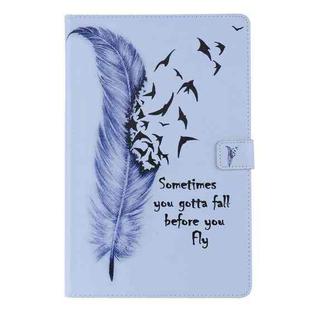 For Samsung Galaxy Tab S6 T860 Painted Pattern Horizontal Flip Leather Case with Holder & Card Slots & Wallet & Sleep / Wake-up Function (Feather)