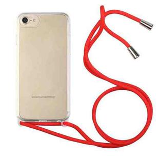 Shockproof Ultra-thin TPU + Acrylic Protective Case with Lanyard For iPhone 7 Plus / 8 Plus(Red)