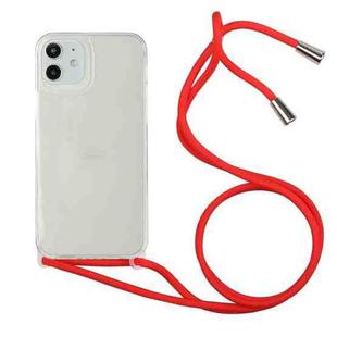 For iPhone 11 Shockproof Ultra-thin TPU + Acrylic Protective Case with Lanyard (Red)