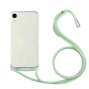 For iPhone X / XS Shockproof Ultra-thin TPU + Acrylic Protective Case with Lanyard(Light Green)