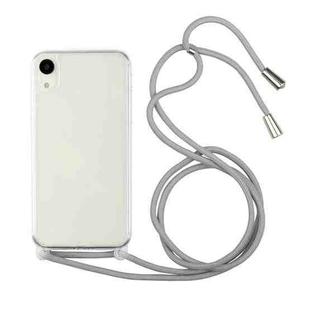 For iPhone XS Max Shockproof Ultra-thin TPU + Acrylic Protective Case with Lanyard(Grey)