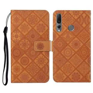 For Huawei P Smart Z / Y9 Prime 2019 Ethnic Style Embossed Pattern Horizontal Flip Leather Case with Holder & Card Slots & Wallet & Lanyard(Brown)