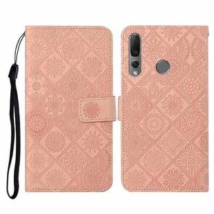 For Huawei P Smart Z / Y9 Prime 2019 Ethnic Style Embossed Pattern Horizontal Flip Leather Case with Holder & Card Slots & Wallet & Lanyard(Pink)