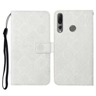 For Huawei P Smart Z / Y9 Prime 2019 Ethnic Style Embossed Pattern Horizontal Flip Leather Case with Holder & Card Slots & Wallet & Lanyard(White)