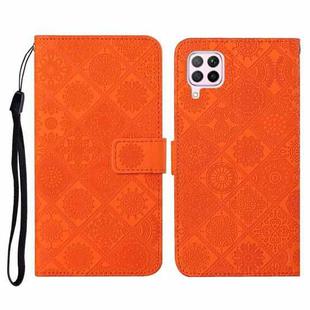 For Huawei P40 lite / nova 6 SE Ethnic Style Embossed Pattern Horizontal Flip Leather Case with Holder & Card Slots & Wallet & Lanyard(Orange)