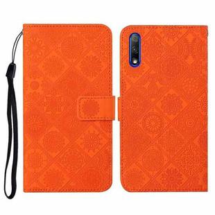 For Huawei Honor 9X / 9X Pro Ethnic Style Embossed Pattern Horizontal Flip Leather Case with Holder & Card Slots & Wallet & Lanyard(Orange)