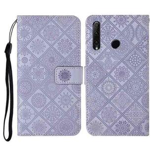 Huawei Honor 20 lite / 10i Ethnic Style Embossed Pattern Horizontal Flip Leather Case with Holder & Card Slots & Wallet & Lanyard(Purple)