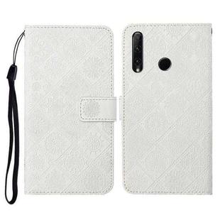 Huawei Honor 20 lite / 10i Ethnic Style Embossed Pattern Horizontal Flip Leather Case with Holder & Card Slots & Wallet & Lanyard(White)