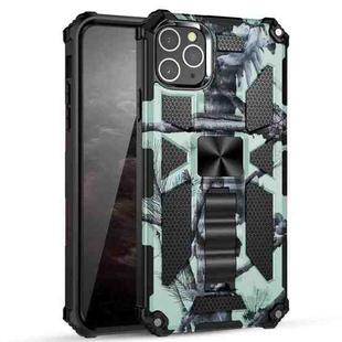 For iPhone 12 mini Camouflage Armor Shockproof TPU + PC Magnetic Protective Case with Holder (Mint Green)