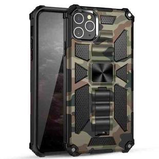 For iPhone 12 Pro Max Camouflage Armor Shockproof TPU + PC Magnetic Protective Case with Holder(Army Green)