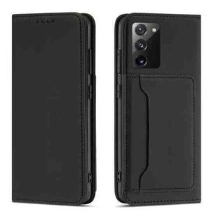 For Samsung Galaxy S20 FE Strong Magnetism Liquid Feel Horizontal Flip Leather Case with Holder & Card Slots & Wallet(Black)