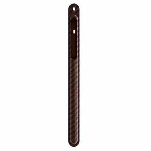 TPU Carbon Fiber Pattern Capacitor Stylus Pen Protective Case with Hook For Apple Pencil 1(Brown)
