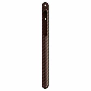 TPU Carbon Fiber Pattern Capacitor Stylus Pen Protective Case with Hook For Apple Pencil 2(Brown)