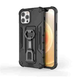 For iPhone 12 / 12 Pro Peacock Style PC + TPU Protective Case with Bottle Opener(Black)