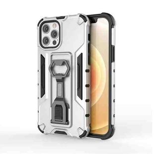 For iPhone 12 / 12 Pro Peacock Style PC + TPU Protective Case with Bottle Opener(Silver)