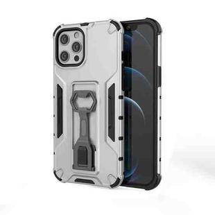 For iPhone 12 Pro Max Peacock Style PC + TPU Protective Case with Bottle Opener(Silver)