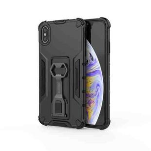 For iPhone XS Max Peacock Style PC + TPU Protective Case with Bottle Opener(Black)