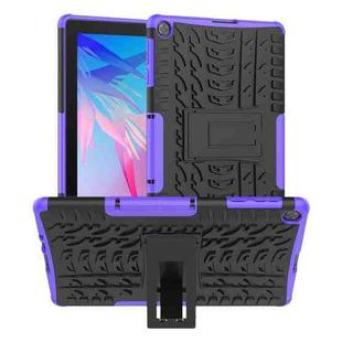 For Huawei MatePad T10/T10S/Enjoy 2 Tire Texture Shockproof TPU+PC Protective Case with Holder(Purple)