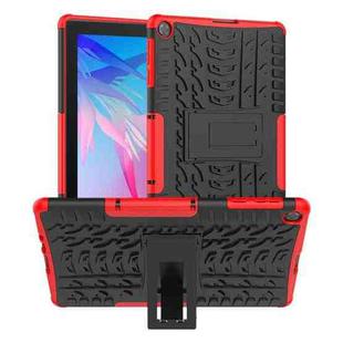 For Huawei MatePad T10/T10S/Enjoy 2 Tire Texture Shockproof TPU+PC Protective Case with Holder(Red)