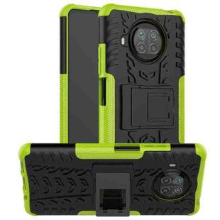 For Xiaomi Mi 10T Lite 5G Tire Texture Shockproof TPU+PC Protective Case with Holder(Green)