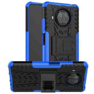 For Xiaomi Mi 10T Lite 5G Tire Texture Shockproof TPU+PC Protective Case with Holder(Blue)