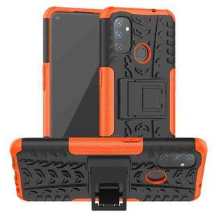 For OnePlus Nord N100 Tire Texture Shockproof TPU+PC Protective Case with Holder(Orange)