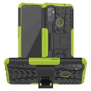 For OnePlus Nord N100 Tire Texture Shockproof TPU+PC Protective Case with Holder(Green)