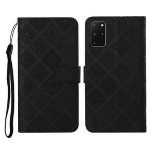 For Samsung Galaxy S20+ Ethnic Style Embossed Pattern Horizontal Flip Leather Case with Holder & Card Slots & Wallet & Lanyard(Black)
