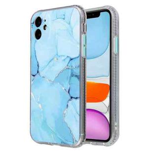For iPhone 11 Coloured Glaze Marble TPU + PC Protective Case (Blue)
