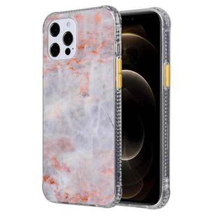 For iPhone 12 / 12 Pro Coloured Glaze Marble TPU + PC Protective Case(Orange)