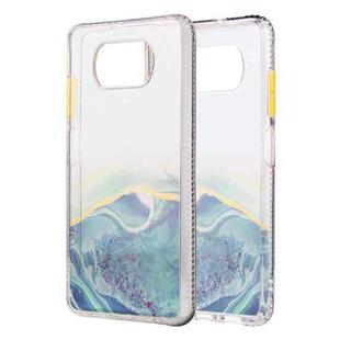 For Xiaomi Poco X3 NFC Marble Texture TPU + PC Protective Case(Green)