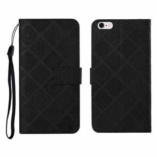 Ethnic Style Embossed Pattern Horizontal Flip Leather Case with Holder & Card Slots & Wallet & Lanyard For iPhone 6(Black)