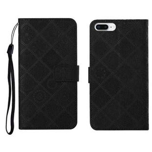 Ethnic Style Embossed Pattern Horizontal Flip Leather Case with Holder & Card Slots & Wallet & Lanyard For iPhone 8 Plus / 7 Plus(Black)