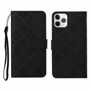 For iPhone 11 Pro Max Ethnic Style Embossed Pattern Horizontal Flip Leather Case with Holder & Card Slots & Wallet & Lanyard (Black)