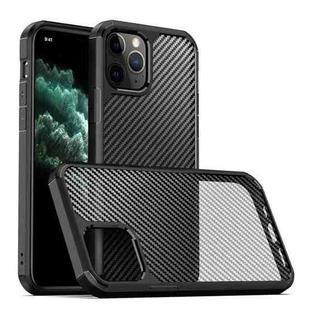 For iPhone 12 / 12 Pro Semi-permeable Matte Carbon Fiber TPU Protective Case