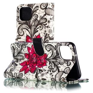 For Google Pixel 4XL 3D Pattern Colored Drawing Horizontal Flip Leather Case with Holder & Card Slots & Wallet & Lanyard(Lace Flower)