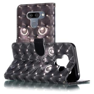 For LG K50 3D Pattern Colored Drawing Horizontal Flip Leather Case with Holder & Card Slots & Wallet & Lanyard(Black Eyes)