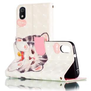 For Xiaomi Redmi 7A 3D Pattern Colored Drawing Horizontal Flip Leather Case with Holder & Card Slots & Wallet & Lanyard(Bell Cat)
