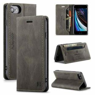 For iPhone SE 2022 / SE 2020 / 8 / 7 AutSpace A01 Retro Skin-feel Crazy Horse Texture Horizontal Flip Leather Case with Holder & Card Slots & Wallet & RFID(Coffee)