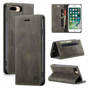 AutSpace A01 Retro Skin-feel Crazy Horse Texture Horizontal Flip Leather Case with Holder & Card Slots & Wallet & RFID For iPhone 8 Plus / 7 Plus(Coffee)