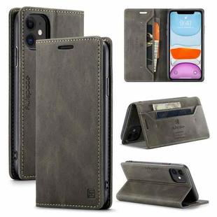 For iPhone 11 AutSpace A01 Retro Skin-feel Crazy Horse Texture Horizontal Flip Leather Case with Holder & Card Slots & Wallet & RFID (Coffee)